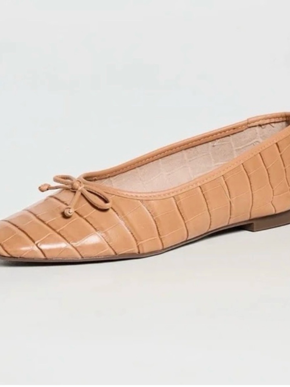 NWT SCHUTZ Women's Croc-Embossed Slip-On Loafers in Tan